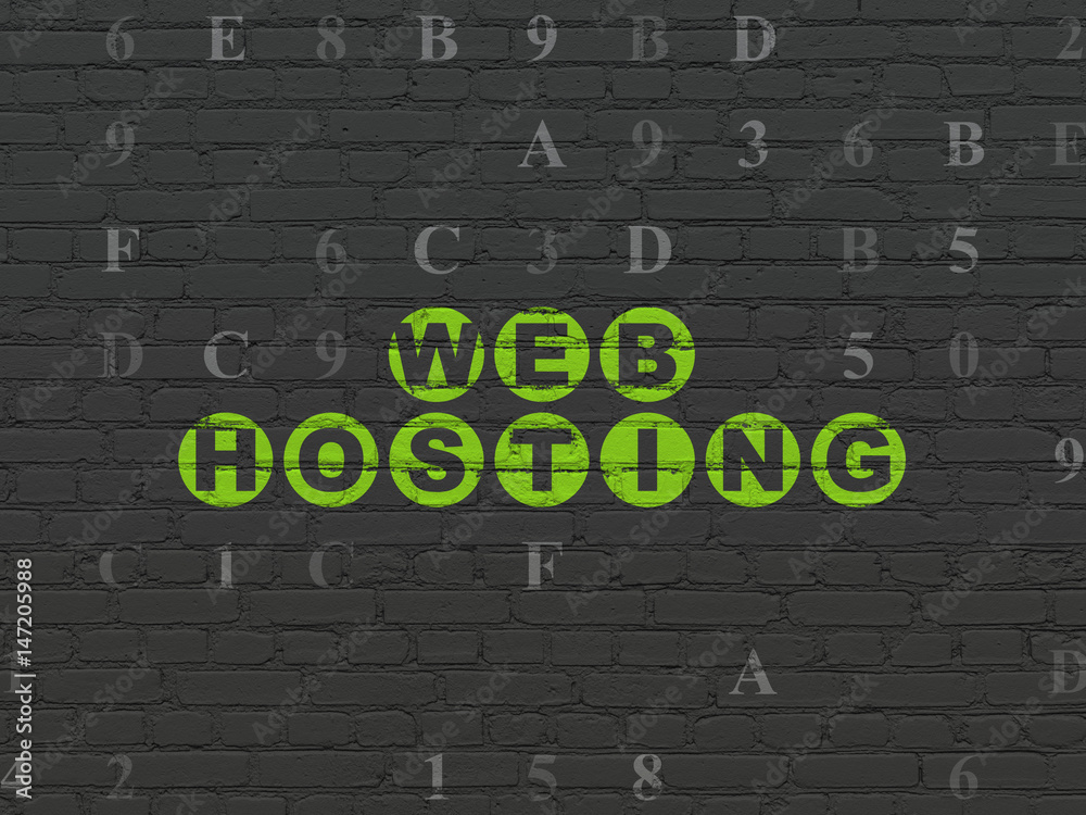 Web design concept: Web Hosting on wall background Web design concept: Web Hosting on wall background