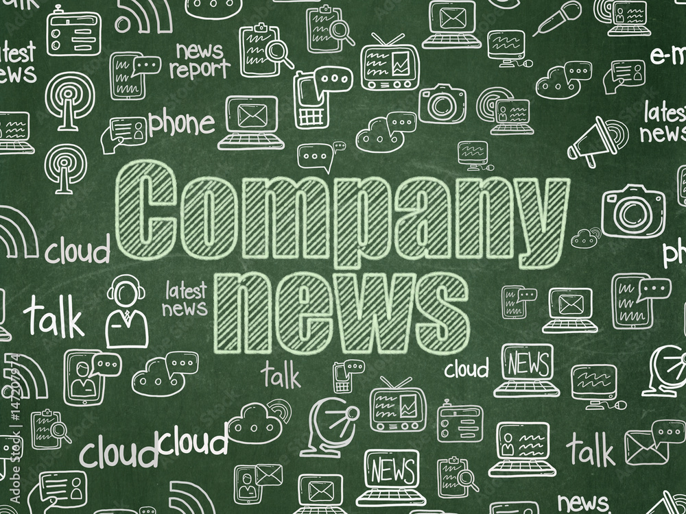 News concept: Company News on School board background News concept: Company News on School board background