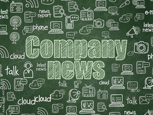 News concept: Company News on School board background