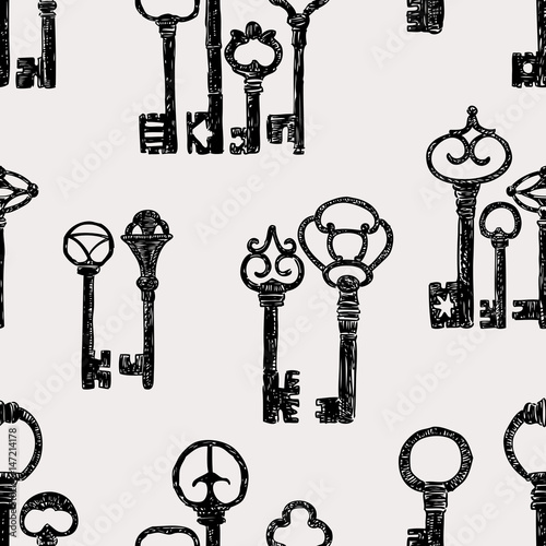 pattern of the vintage keys