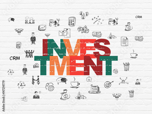 Business concept  Investment on wall background