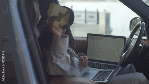 Woman using laptop