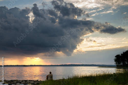 Ottawa river - beautiful clouds at sunset