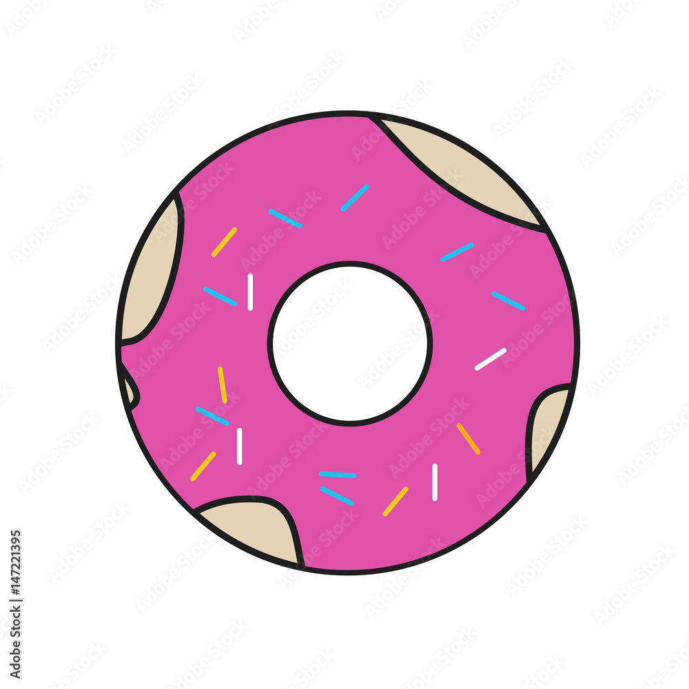 Animated Cartoon Glazed Doughnut in Minimalist Flat Vector Isolated on Clear White Background Animated Cartoon Glazed Doughnut in Minimalist Flat Vector Isolated on Clear White Background