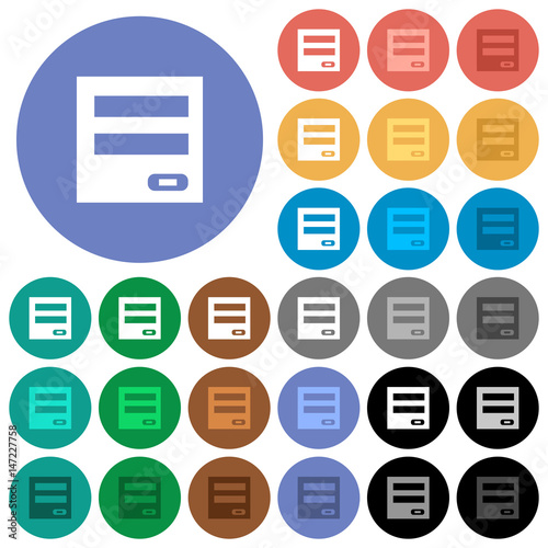 Login panel round flat multi colored icons