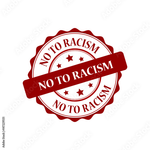No to racism red stamp illustration