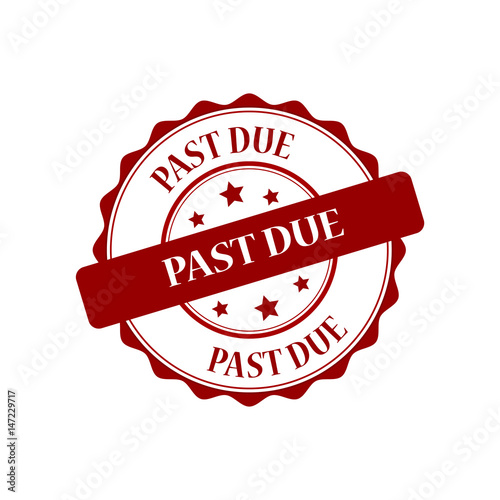 Past due red stamp illustration