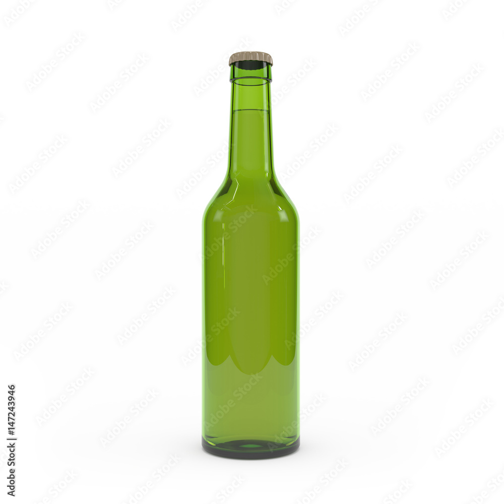 Beer bottle isolated 3d rendering Beer bottle isolated 3d rendering