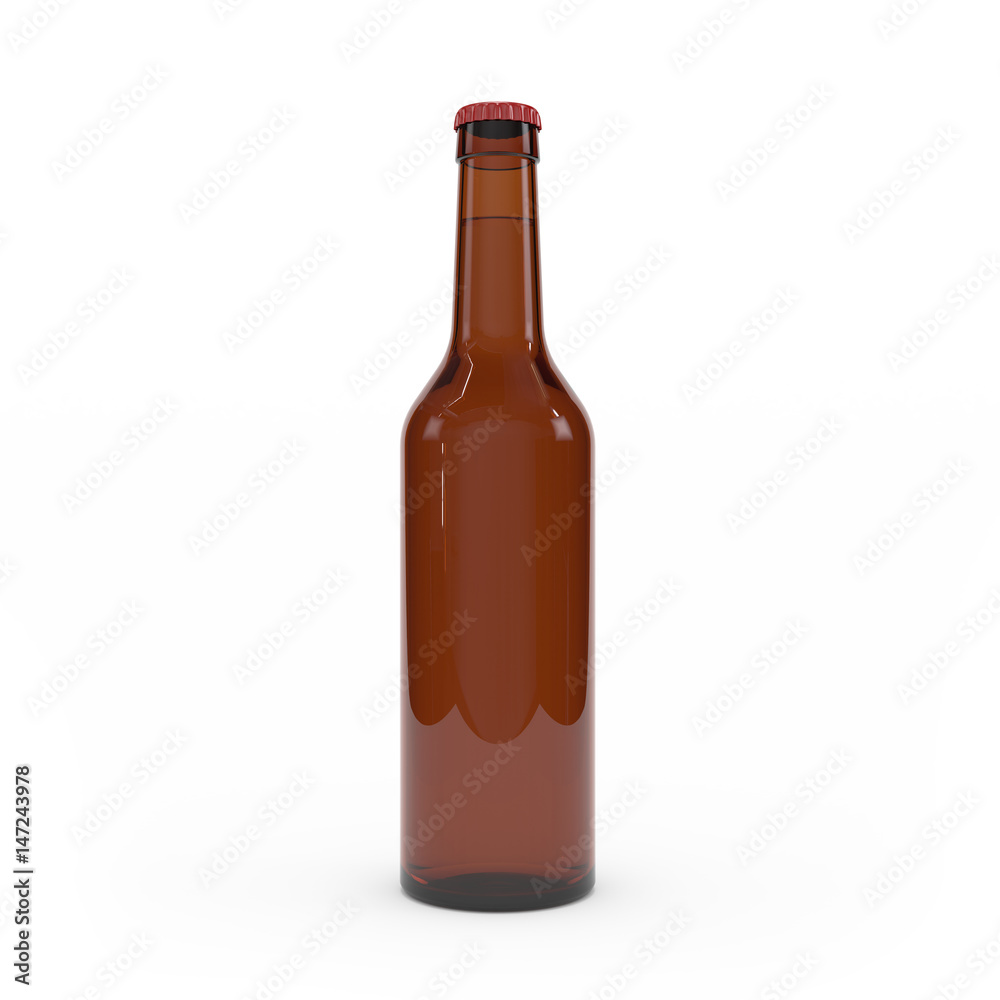Beer bottle isolated 3d rendering Beer bottle isolated 3d rendering