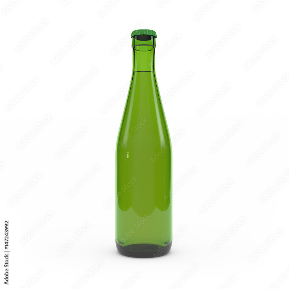 Beer bottle isolated 3d rendering Beer bottle isolated 3d rendering