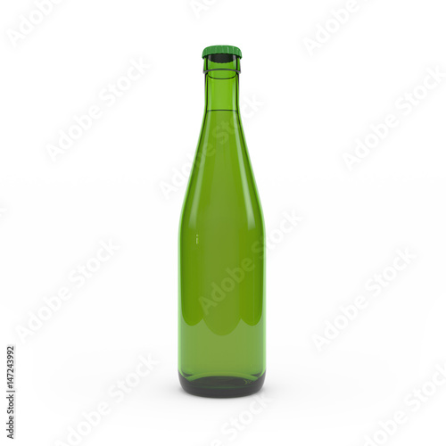 Beer bottle isolated 3d rendering