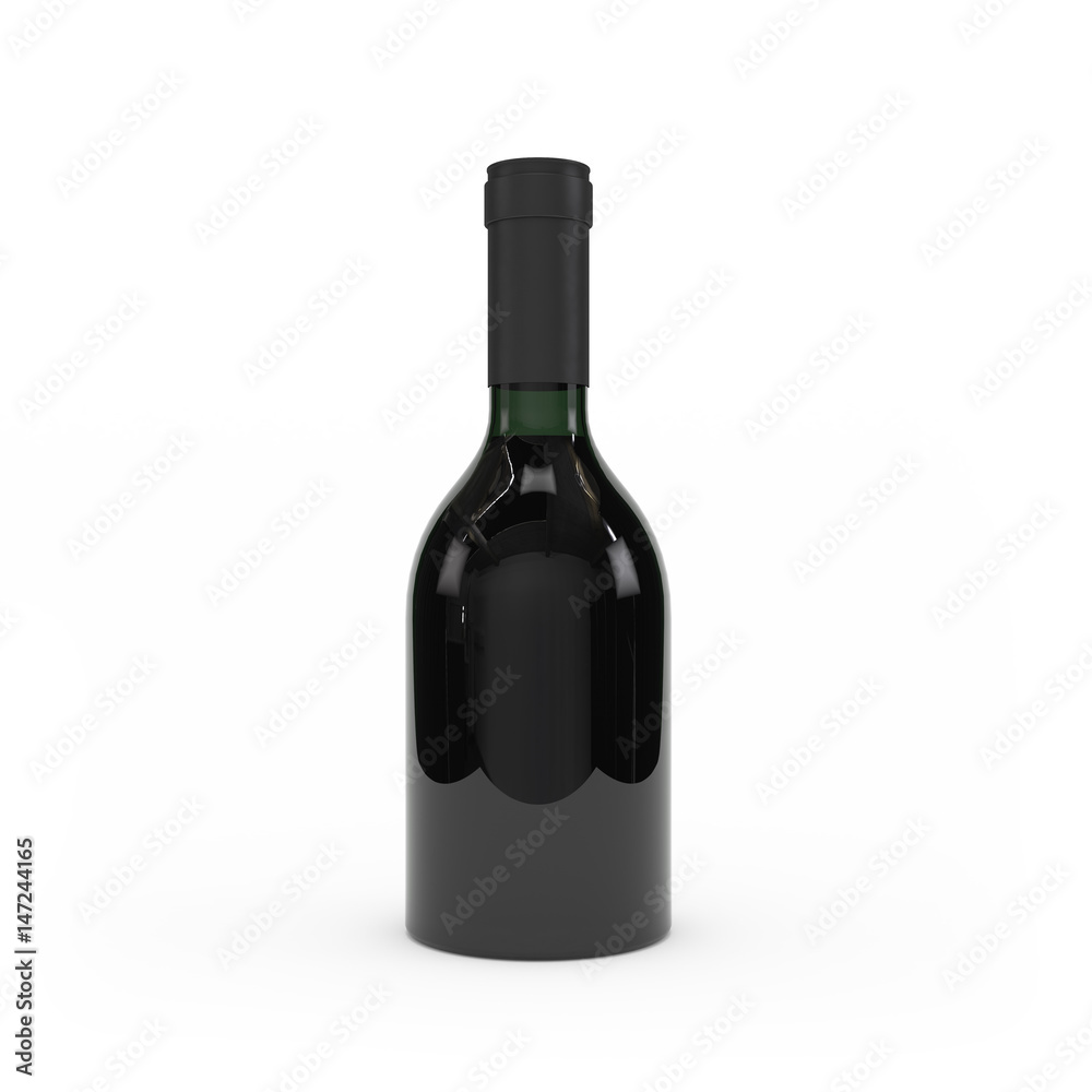 Wine bottle isolated 3d rendering Wine bottle isolated 3d rendering