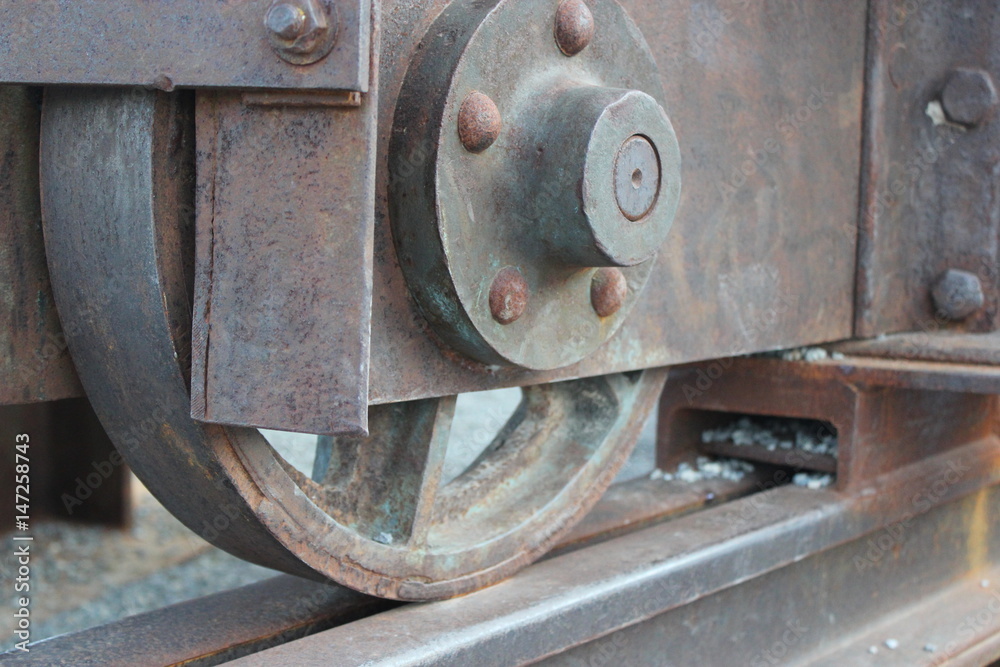 old railway wheel