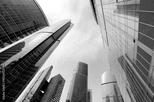 Photo of modern towers of skyscrapers