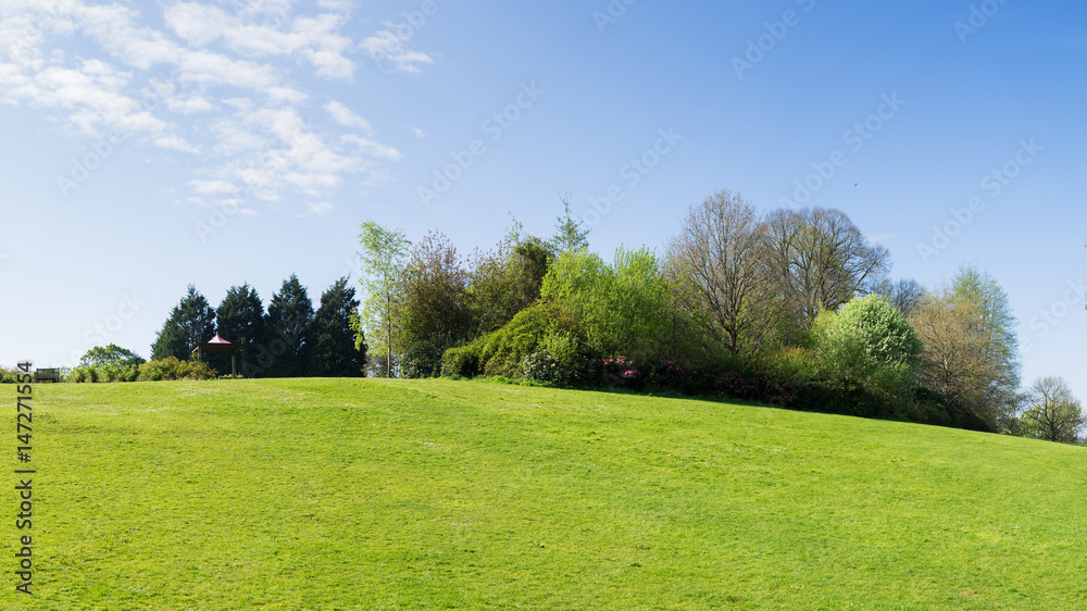 Panoramic view of spring garden in Northern Ireland Panoramic view of spring garden in Northern Ireland