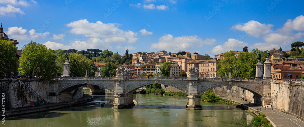 Bridge over Tiber river - Rome, Italy