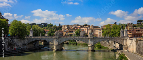 Bridge over Tiber river - Rome, Italy