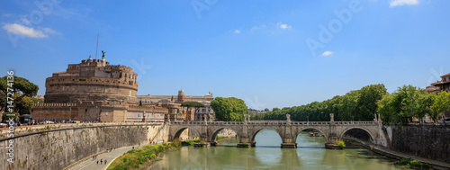 Saint Angelo bridge over Tiber river - Rome, Italy