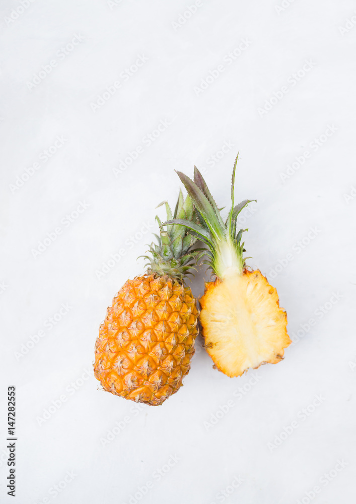 Pineapple on a light background. Exotic fruits. Copyspace Pineapple on a light background. Exotic fruits. Copyspace