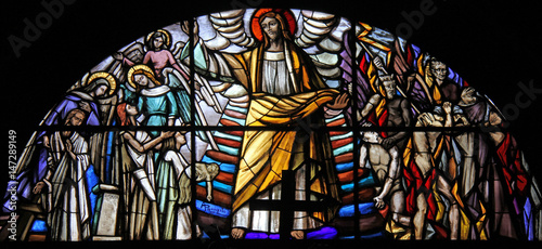 Tableau sur toile Cristo giudice tra salvati e dannati