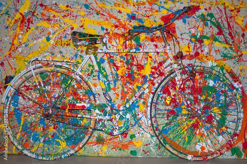 Fototapeta Rower dekoracyjny malowany jak malowany obraz