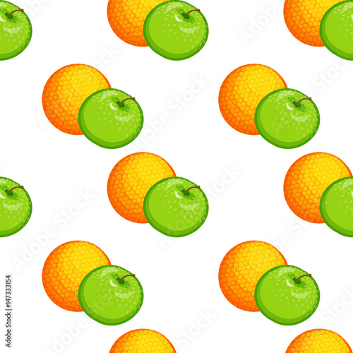 Oranges and green or granny smith apples pattern.
