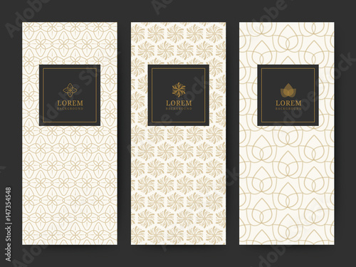 Branding Package pattern nature background, logo banner voucher, spring summer tropical, vector illustration