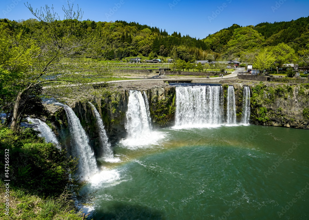 原尻の滝 虹 原尻の滝 虹
