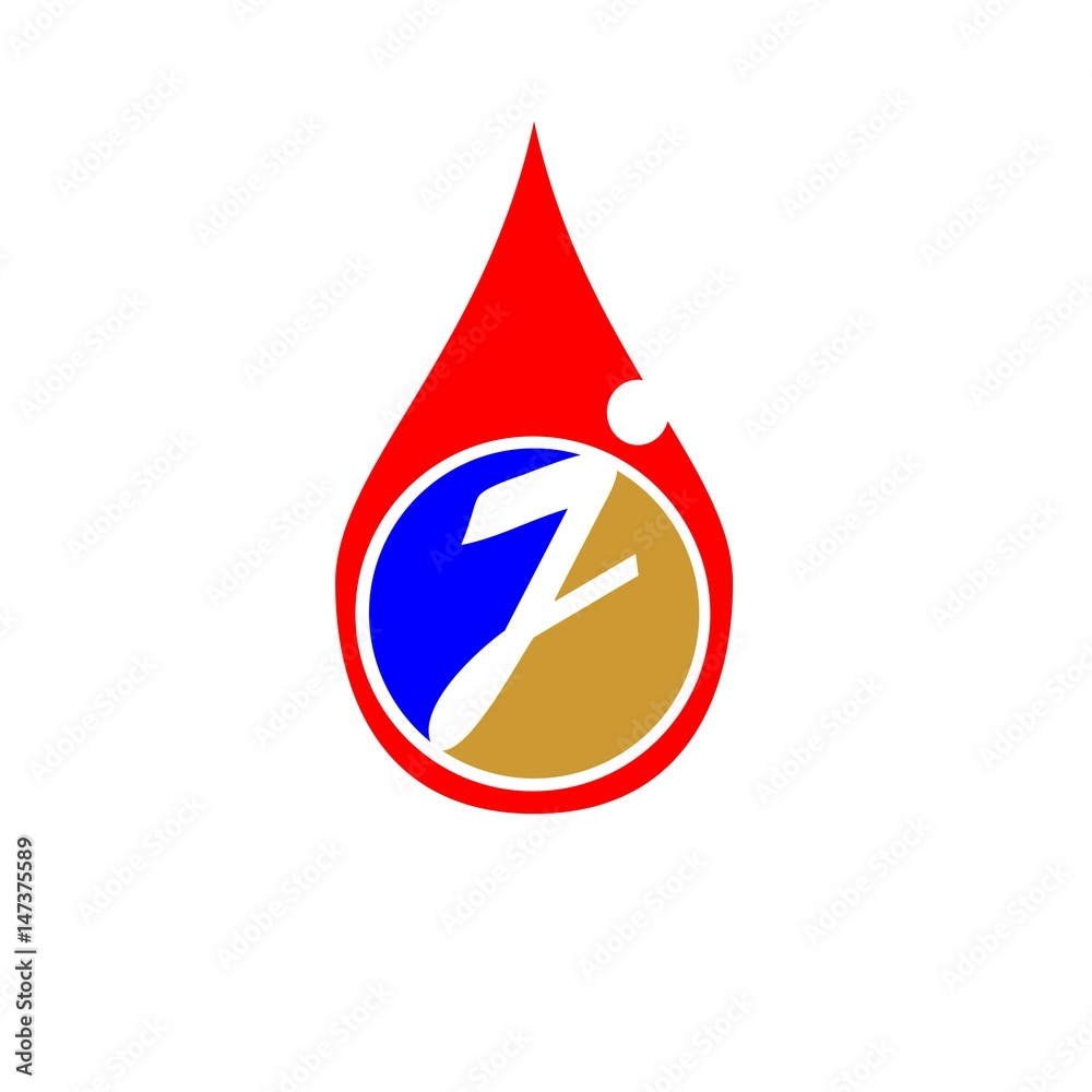 Obraz premium letter J drop water