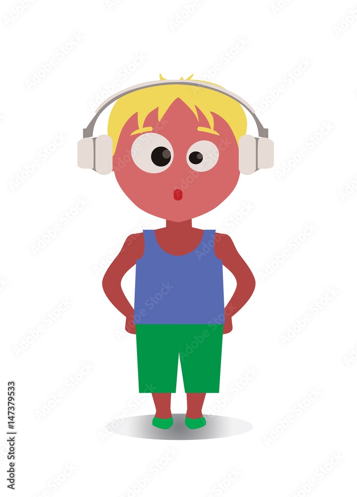 Shocked, Confused and Amazed Avatar of Cartoon Character in Flat Vector -  Use as Emoji, Mascot or Emoticon Young Male in Headphones Illustration  Isolated on White Background Stock Vector | Adobe Stock