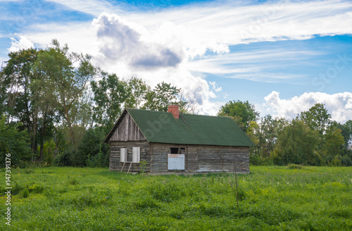 Deteriorated abandoned haunted old house. Dobele, Latvia