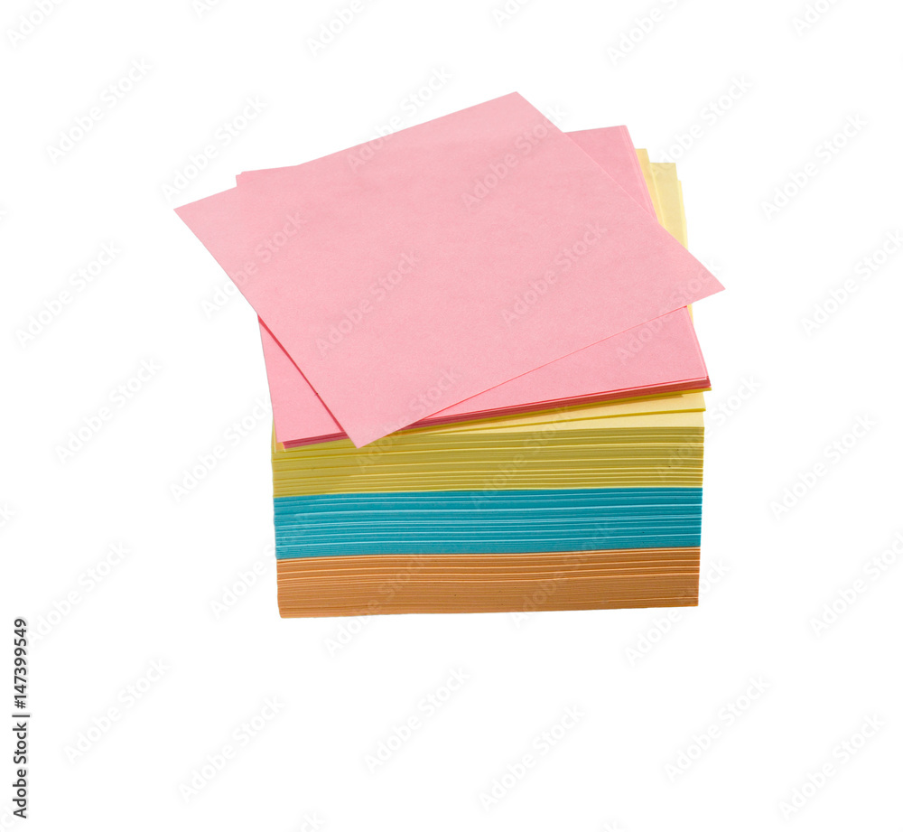 Sticky notes. Memo stick or post note