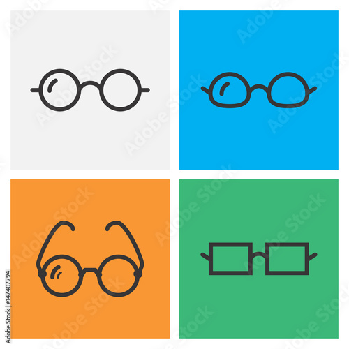 Vector Black Glasses Icon Collection