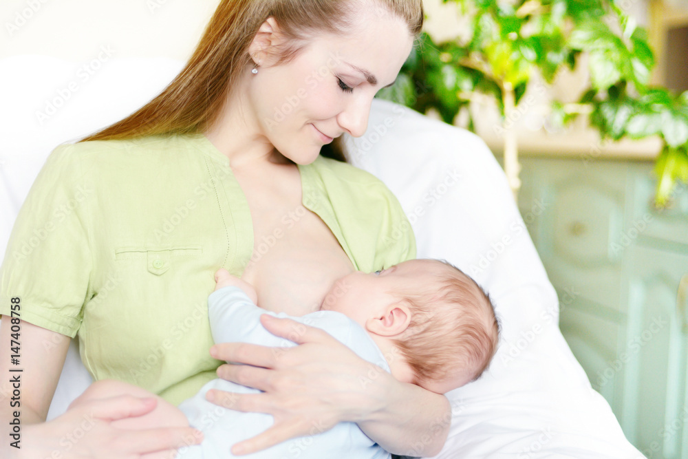 Mother breastfeeding her baby