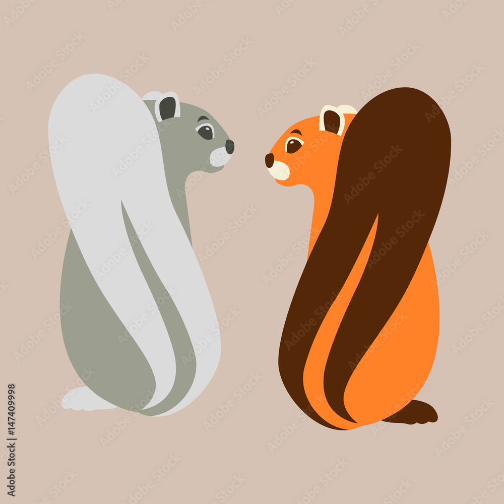 squirrel vector illustration Flat style squirrel vector illustration Flat style