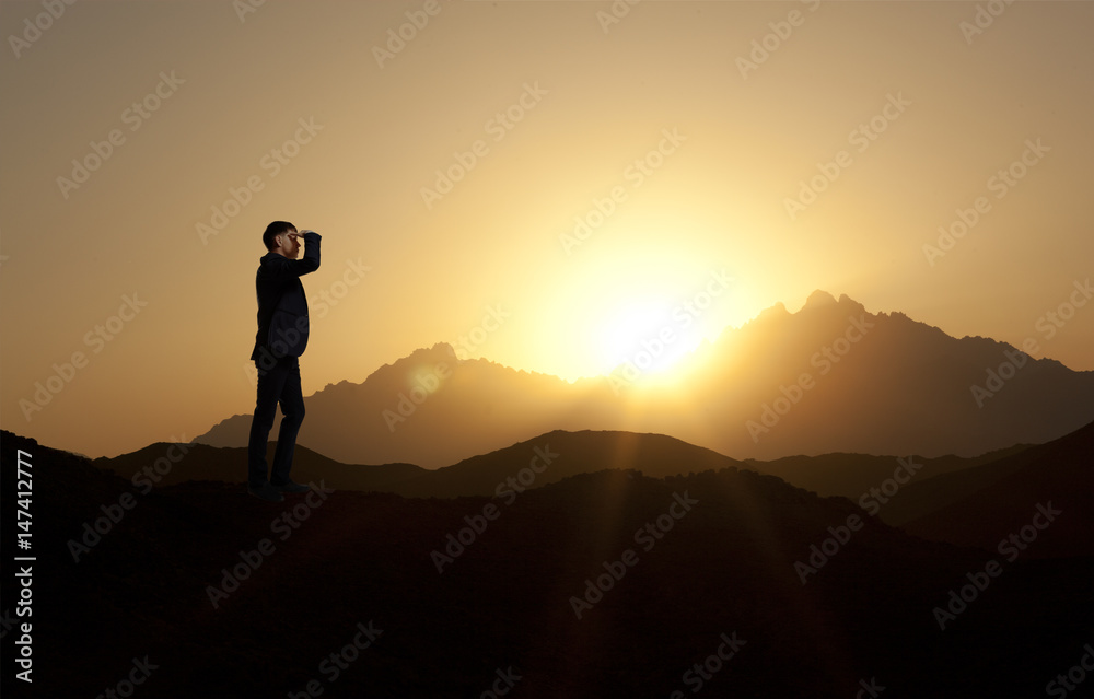 Businessman on the top of the world Businessman on the top of the world