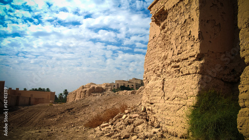 Photography Panorama of partially restored Babylon ruins and Former Saddam Hussein Palace, B