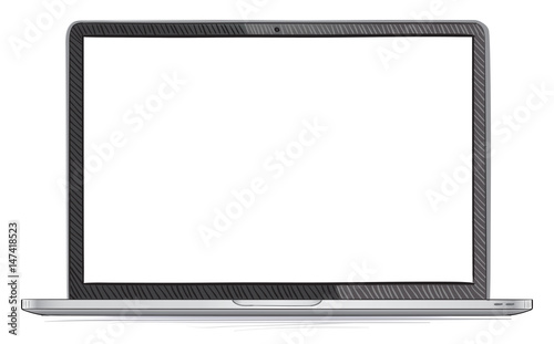 Laptop Computer Screen Hand Drawn Vector Illustration Isolated On White Background
