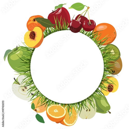 round decor with garden fruits