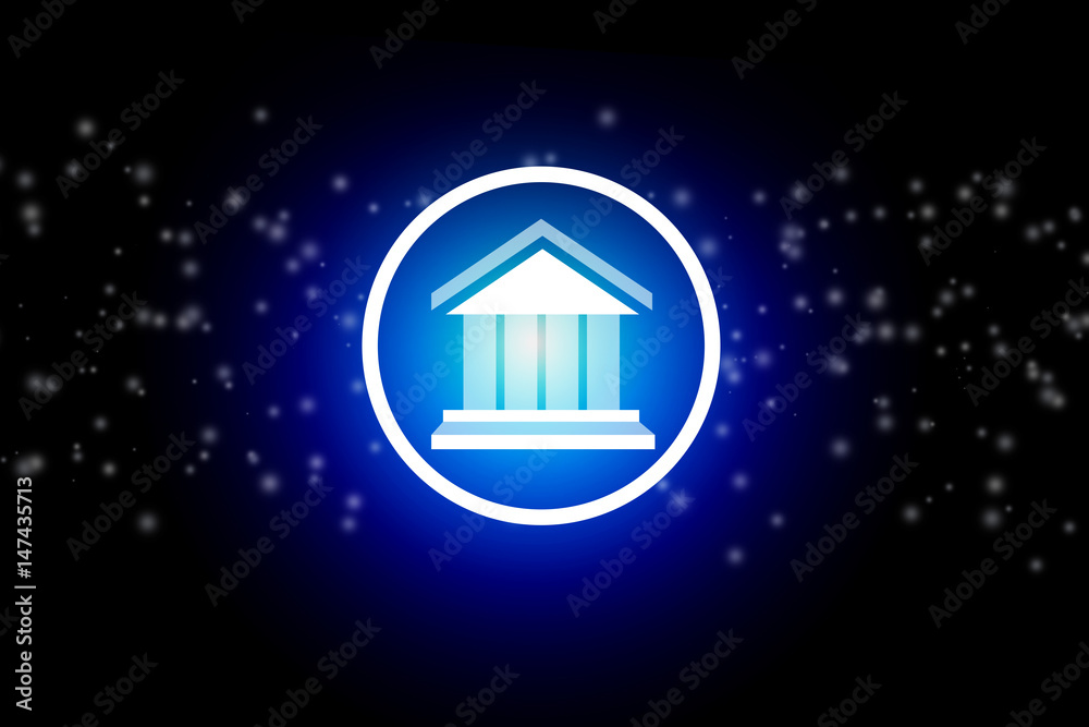 Naklejka premium Institution icon on a dark abstract background - communication concept