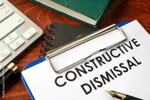Canvas Print Constructive dismissal on a clipboard