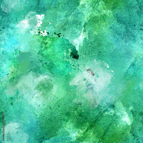 Seamless green and blue watercolor background texture