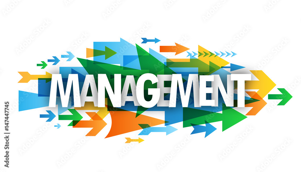 MANAGEMENT Vector Letters Icon with Arrows MANAGEMENT Vector Letters Icon with Arrows