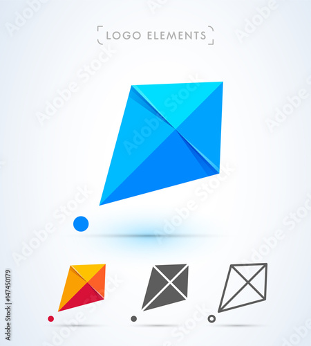 Vector abstract kite logo design