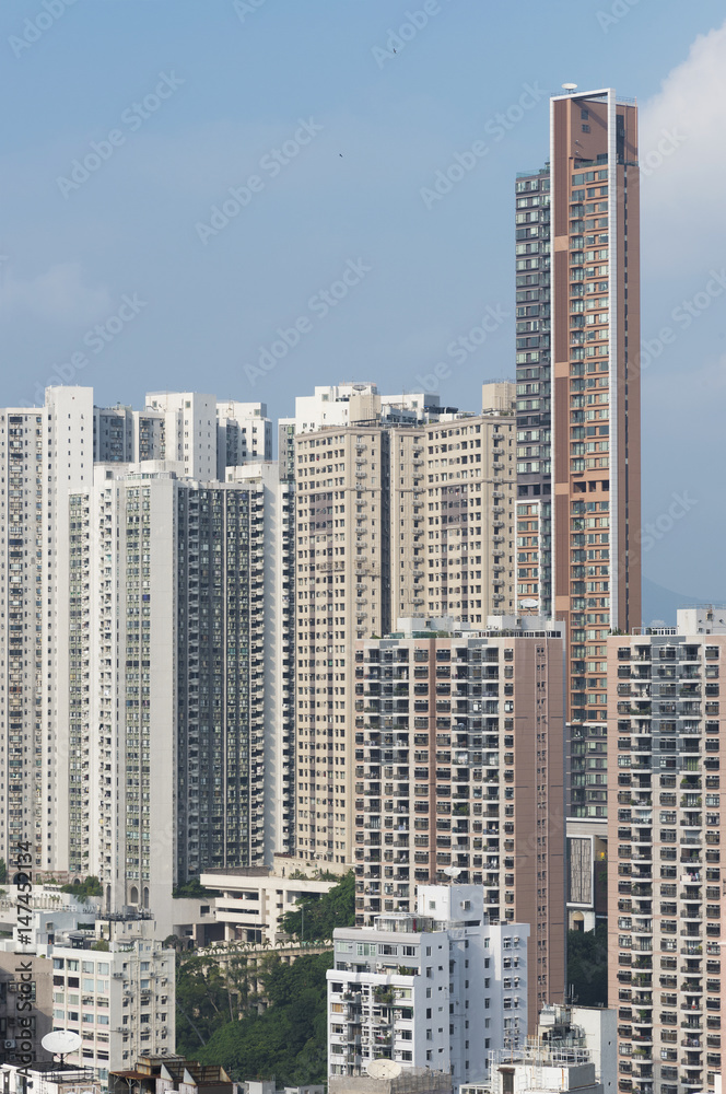 Obraz premium high rise residential building in Hong Kong city