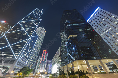Wall Mural High rise modern office buildings in Hong Kong city