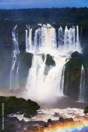 Waterfall Cataratas del Iguazu on Iguazu River, Brazil © JackF