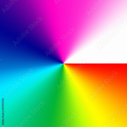 Spectrum color wheel radial gradient background. High quality color space. Extra very fine grain for perfect gradient printing without banding.
