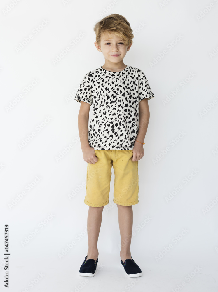 Caucasian School Boy Studio Shoot on White Background Caucasian School Boy Studio Shoot on White Background