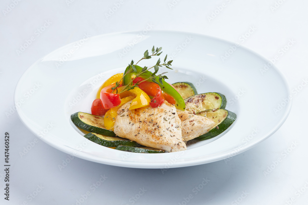 roasted fish with vegetables